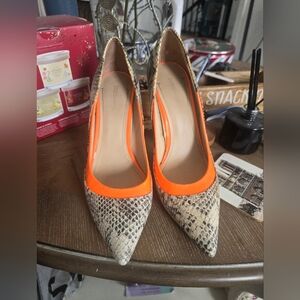 BCBG Orange and Snake Print Women's Shoes